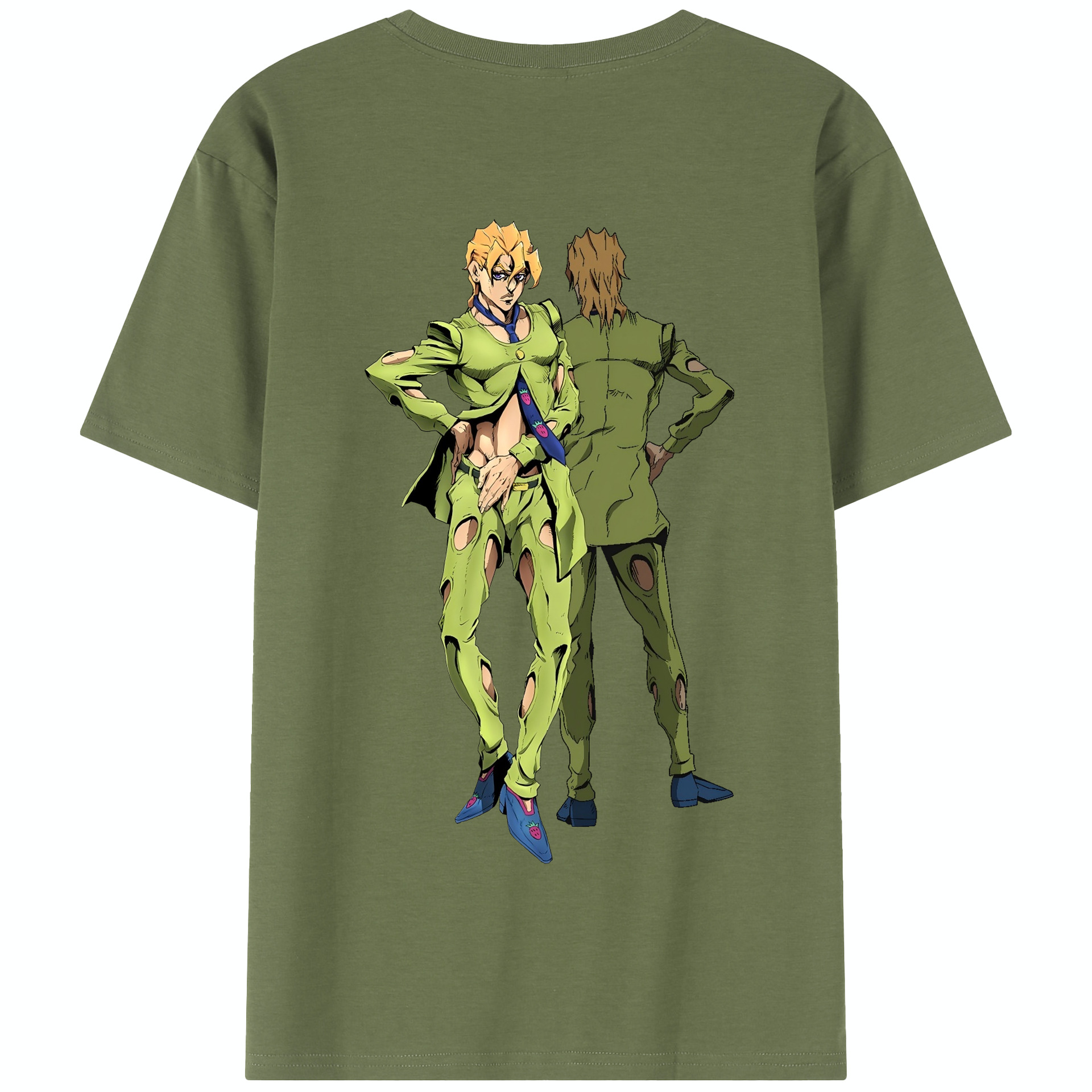（画像用） ジョジョの奇妙な冒険 パンナコッタ?フー JoJo's Bizarre Adventure Pannacotta Fugo 綿100％半袖Tシャツ（背面プリント）